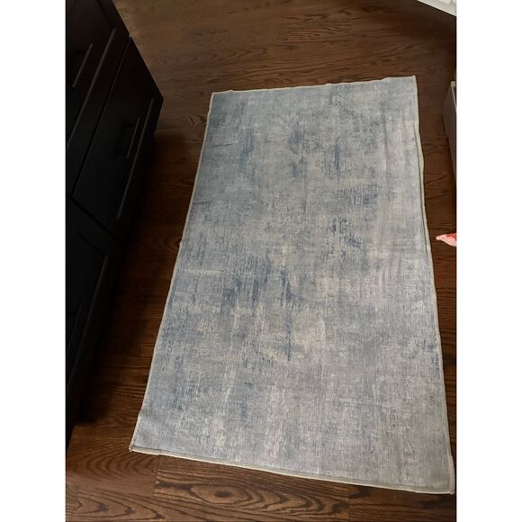 Ruggable runner (10 x 2.5 ft) & 3x5 area rugs blue print (no pads) - Picture 6 of 6